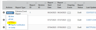 Screen shot from USEPA's CDX system for guidance